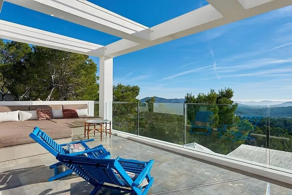 Villa Larosa With Seaview In Es Cubells Ibiza